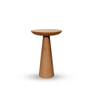 2'li Zigon Mantar Sehpa Mushroom | Masif Ahşap Modern Yan Sehpa Takımı (kayın)