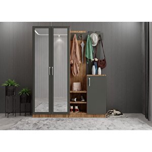 Life Dört Kapaklı Portmanto Çam&antrasit P.d.l_13_140cm 140 cm