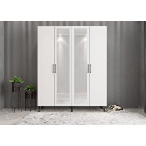 Süper Dört Kapaklı Portmanto Antrasit&beyazp.d.s_6_180cm 180 cm