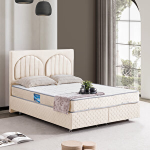 Walter İkili Set, Walter Tek Kişilik Baza Başlık Seti - Krem 90x190 cm