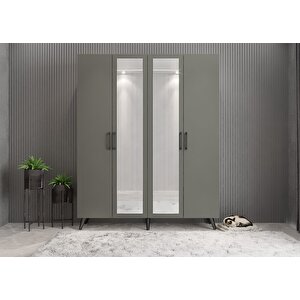 Süper Dört Kapaklı Portmanto Antrasit P.d.s_2_180cm 180 cm