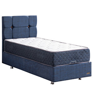 Marta İkili Set, Marta Çift Kişilik Baza Başlık Seti - Lacivert 140x190 cm