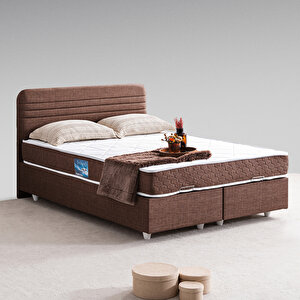 Mila Çift Kişilik Baza Başlık Orthosoft Yatak Seti - Koyu Kahve