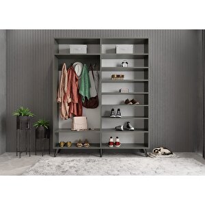 Süper Dört Kapaklı Portmanto Antrasit P.d.s_2_140cm 140 cm