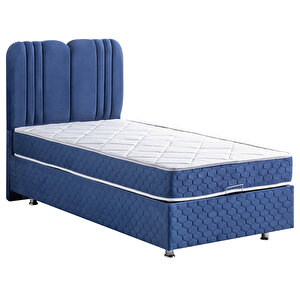 Paul Ikili Set, Tek Kişilik Baza Başlık Seti - Lacivert 90x200 cm