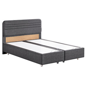 Mila İkili Set, Mila Çift Kişilik Baza Başlık Seti - Antrasit