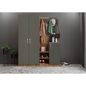 Life Eko Dört Kapaklı Portmanto Çam&antrasit P.d.l.e_9_180cm 180 cm