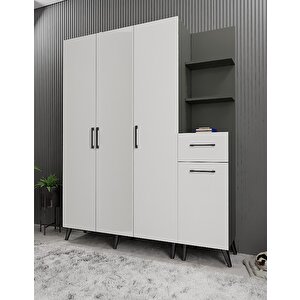 Harika Eko Dört Kapaklı Portmanto Antrasit&beyaz P.d.h.e_6_160cm 160 cm