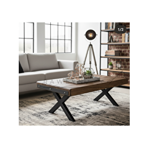 Billet Doğal Ahşap Orta Sehpa 70x110 Ceviz