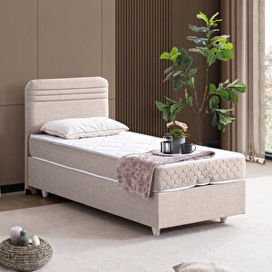 Mila İkili Set, Mila Tek Kişilik Baza Başlık Seti - Krem 120x200 cm