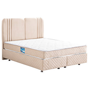 Paul İkili Set, Çift Kişilik Baza Başlık Seti - Krem 150x200 cm