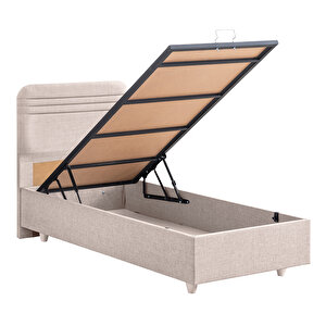 Mila İkili Set, Mila Tek Kişilik Baza Başlık Seti - Krem 90x190 cm