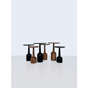 3’lü Zigon Mantar Sehpa Terra| Masif Ahşap Modern Yan Sehpa Takımı