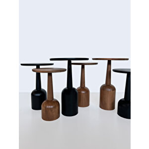 3’lü Zigon Mantar Sehpa Terra| Masif Ahşap Modern Yan Sehpa Takımı