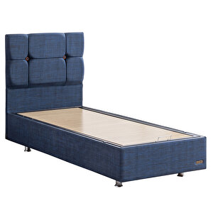 Marta Tek Kişilik Baza Başlık Deluxe Yatak Seti - Lacivert