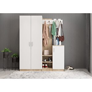 Life Eko Dört Kapaklı Portmanto Meşe&beyaz P.d.l.e_7_140cm 140 cm