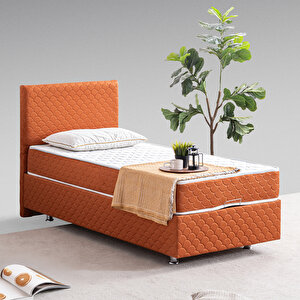 Luka Tek Kişilik Baza Başlık Orthosoft Yatak Seti - Turuncu