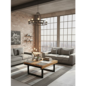 Fest Doğal Ahşap Orta Sehpa 60x100 Açık Ceviz