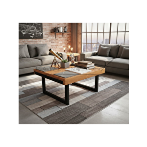 Fest Doğal Ahşap Orta Sehpa 70x130 70x130 cm