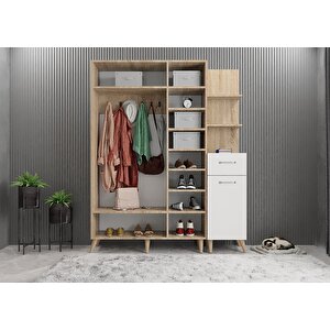 Harika Eko Dört Kapaklı Portmanto Meşe&beyaz P.d.h.e_11_140cm 140 cm