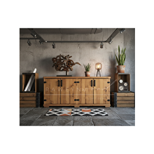 Storm Tamamen Ahşap Konsol 230cm Açık Ceviz