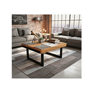 Fest Doğal Ahşap Orta Sehpa 85x120 Açık Ceviz