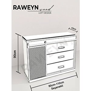 Vega Doğal Ahşap Sürgülü Çemeceli̇ Konsol 100cm 100 cm