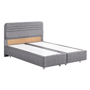 Mila Çift Kişilik Baza Başlık Orthosoft Yatak Seti - Gri