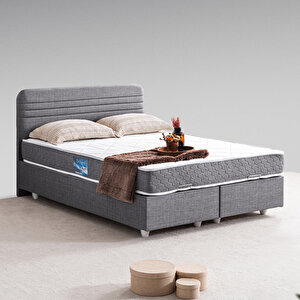 Mila Çift Kişilik Baza Başlık Orthosoft Yatak Seti - Gri