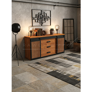 Vega Doğal Ahşap Sürgülü Çemeceli̇ Konsol 120cm Açık Ceviz