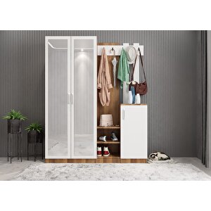 Life Dört Kapaklı Portmanto Ceviz&beyaz P.d.l_9_180cm 180 cm