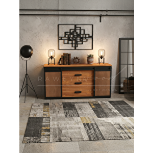 Vega Doğal Ahşap Sürgülü Çemeceli̇ Konsol 160cm Açık Ceviz