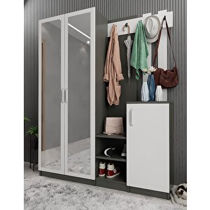 Life Dört Kapaklı Portmanto Antrasit&beyaz P.d.l_8_180cm 180 cm