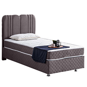 Paul Tek Kişilik Baza Başlık Orthosoft Yatak Seti - Antrasit 90x190 cm