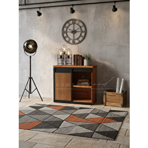 Genus Doğal Ahşap Sürgülü Konsol 90cm Açık Ceviz