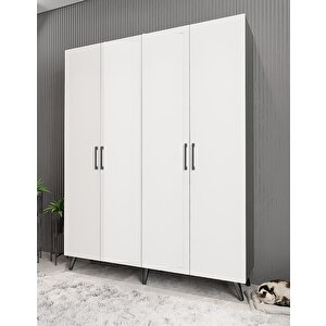 Süper Eko Dört Kapaklı Portmanto Antrasit&beyaz P.d.s.e_6_140cm 140 cm