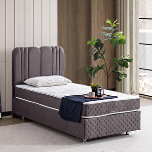 Paul Tek Kişilik Baza Başlık Orthosoft Yatak Seti - Antrasit 120x200 cm