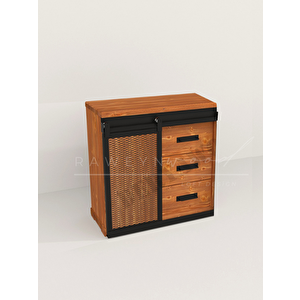 Vega Doğal Ahşap Sürgülü Çemeceli̇ Konsol 110cm Açık Ceviz