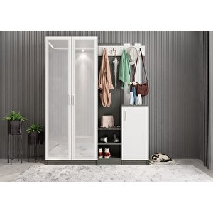 Life Dört Kapaklı Portmanto Antrasit&beyaz P.d.l_8_160cm 160 cm