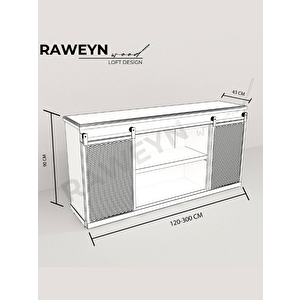 Deryawood Genus Doğal Ahşap Sürgülü Konsol 230cm