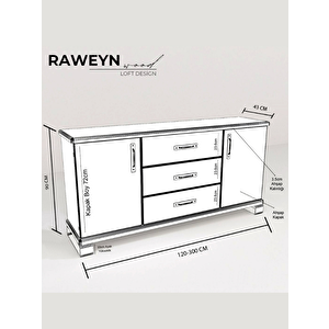 Deryawood Quercus Full Ahşap Konsol 230cm