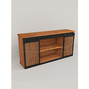 Genus Doğal Ahşap Sürgülü Konsol 180cm Açık Ceviz