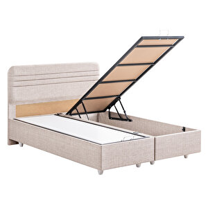 Mila İkili Set, Mila Çift Kişilik Baza Başlık Seti - Krem 140x190 cm