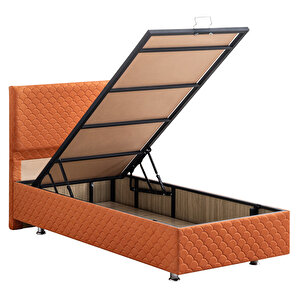 Luka İkili Set, Çift Kişilik Baza Başlık Seti - Turuncu 140x190 cm