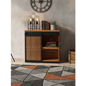 Genus Doğal Ahşap Sürgülü Konsol 110cm Açık Ceviz