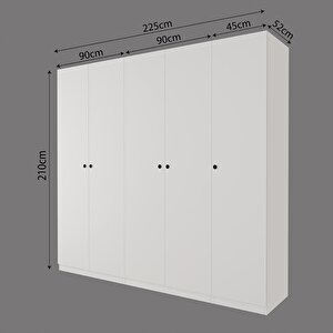 KD6040 GOSS Çekmeceli, Bölmeli, Raflı, Kapaklı Gardırop