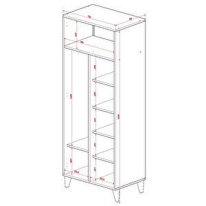 Maya Çok Amaçlı 2 Kapaklı Raflı Ve Askılı Gardırop - Beyaz