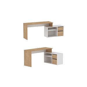 Çalışma Masası Fonksiyonel Çalışma Masası Ofis Masası Safir Meşe-beyaz