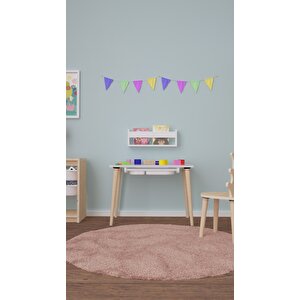 Tubi Çocuk Çalışma Oyun Ve Etkinlik Masası Bölmeli Sepetli