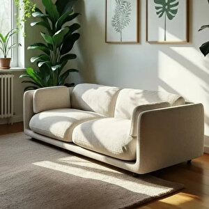 Flam Üçlü Koltuk Keten Natural